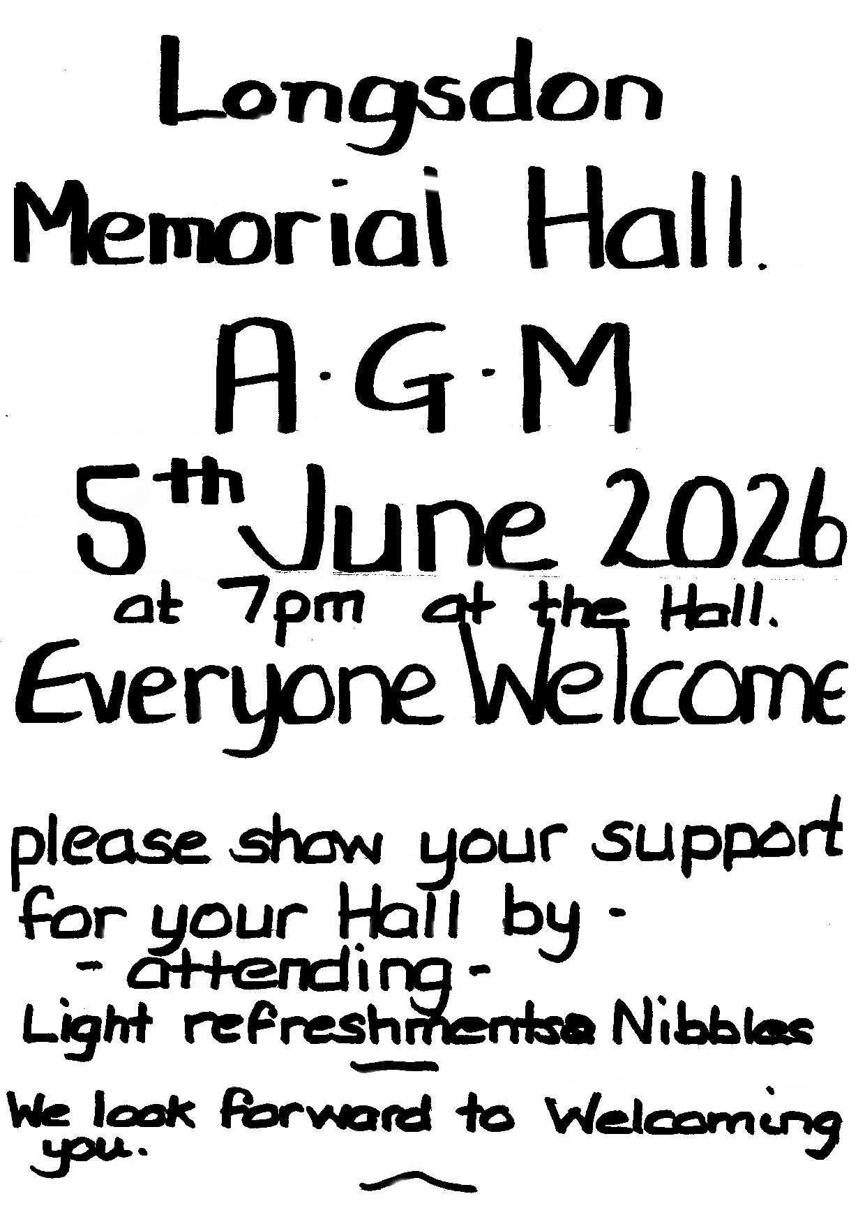 Longsdon Memorial Hall Notice of Annual General Meeting